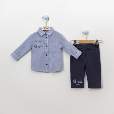 Wholesale 2-Piece Baby Boys Shirt Set With Pants 6-18M Kumru Bebe 1075-3885 - Kumru Bebe