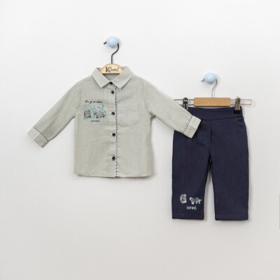 Wholesale 2-Piece Baby Boys Shirt Set With Pants 6-18M Kumru Bebe 1075-3885 - Kumru Bebe (1)