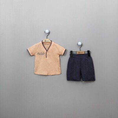 Wholesale 2-Piece Baby Boys Shirt with Shorts 6-18M Kumru Bebe 1075-3856 Лососевый цвет