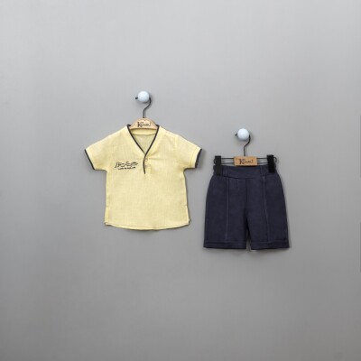 Wholesale 2-Piece Baby Boys Shirt with Shorts 6-18M Kumru Bebe 1075-3856 Жёлтый 