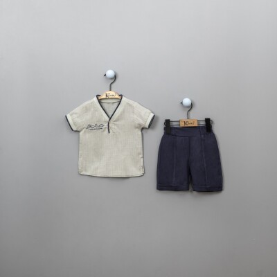 Wholesale 2-Piece Baby Boys Shirt with Shorts 6-18M Kumru Bebe 1075-3856 Мятно-зеленый