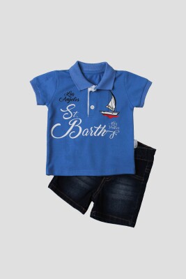 Wholesale 2-Piece Baby Boys T-Shirt Set with Denim Capri 6-24M Kidexs 1026-35055 - 1
