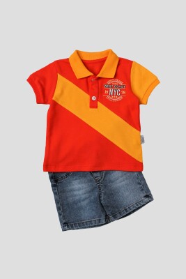 Wholesale 2-Piece Baby Boys T-Shirt Set with Denim Capri 6-24M Kidexs 1026-35056 - Kidexs (1)