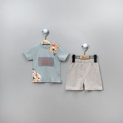Wholesale 2-Piece Baby Boys T-shirt Set with Shorts 6-18M Kumru Bebe 1075-3838 Зелёный 