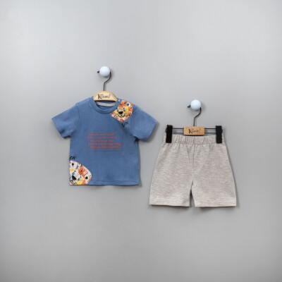 Wholesale 2-Piece Baby Boys T-shirt Set with Shorts 6-18M Kumru Bebe 1075-3838 - 2