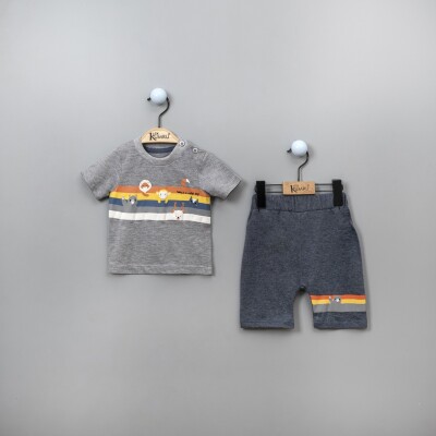 Wholesale 2-Piece Baby Boys T-shirt Set with Shorts 6-18M Kumru Bebe 1075-3839 - 1