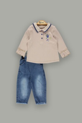 Wholesale 2-Piece Baby Denim Pants and Long Sleeve T-shirt 9-24M Kumru Bebe 1075-3939 - 4