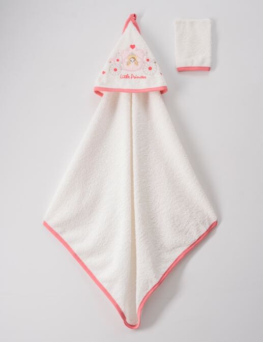 Wholesale 2-Piece Baby Girl Set with Scrub Mitt and Towel 72x80 Ramel Kids 1072-463K - 2