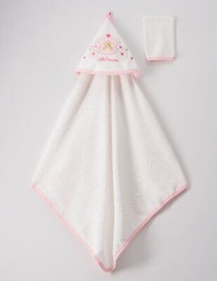 Wholesale 2-Piece Baby Girl Set with Scrub Mitt and Towel 72x80 Ramel Kids 1072-463K Light Pink