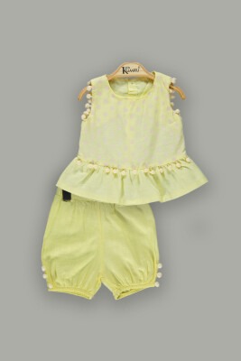 Wholesale 2-Piece Baby Girl Shorts Set with Ruffle Blouse 6-18M Kumru Bebe 1075-3859 Жёлтый 