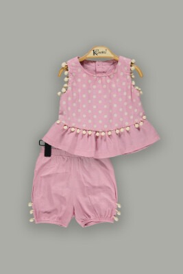 Wholesale 2-Piece Baby Girl Shorts Set with Ruffle Blouse 6-18M Kumru Bebe 1075-3859 - Kumru Bebe