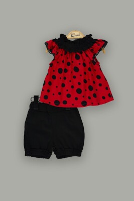 Wholesale 2-Piece Baby Girls Blouse Set with Shorts 6-18M Kumru Bebe 1075-3811 Красный