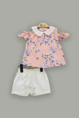 Wholesale 2-Piece Baby Girls Blouse Sets with Shorts 6-18M Kumru Bebe 1075-3661 - Kumru Bebe