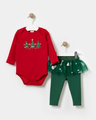 Wholesale 2-Piece Baby Girls Bodysuit Set with Pants 6-18M Bupper Kids 1053-23509 - 2