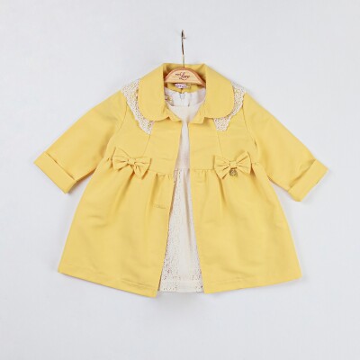Wholesale 2-Piece Baby Girls Dress with Trench Coat 9-24M Miss Lore 1055-5506 Жёлтый 