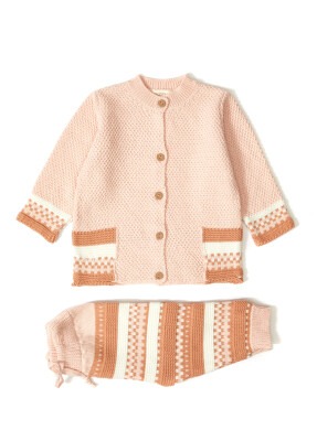 Wholesale 2-Piece Baby Girls Organic Cotton Knitwear Set 12-36M Uludağ Triko 1061-21037-1 - Uludağ Triko (1)