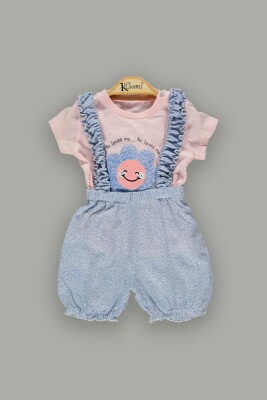 Wholesale 2-Piece Baby Girls Overalls Sets with T-shirt 3-12M Kumru Bebe 1075-3673 - 2