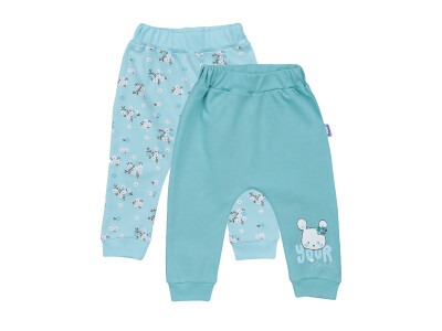 Wholesale 2-Piece Baby Girls Pants Set 3-18M Miniworld 1003-16324 Темно- мятный 