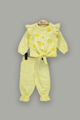 Wholesale 2-Piece Baby Girls Pants Sets with Shirt 6-18M Kumru Bebe 1075-3865 Жёлтый 