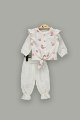 Wholesale 2-Piece Baby Girls Pants Sets with Shirt 6-18M Kumru Bebe 1075-3865 Экрю