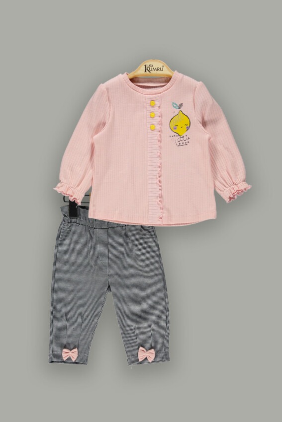 Wholesale 2-Piece Baby Girls Set with Body and Pants 6-18M Kumru Bebe 1075-3940 - 2