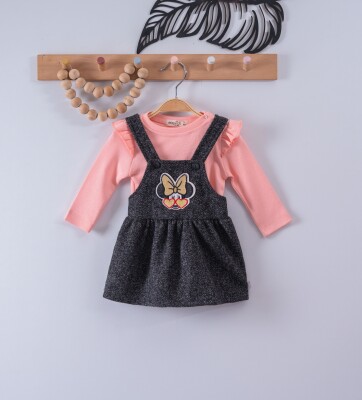 Wholesale 2-Piece Baby Girls Set with Overalls and Long Sleeve T-shirt 9-24M Eray Kids 1044-6156 - 2
