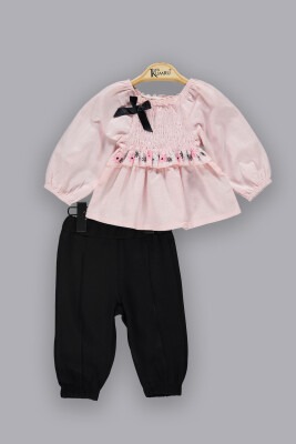 Wholesale 2-Piece Baby Girls Set with Shirt and Pants 6-18M Kumru Bebe 1075-3802 Розовый 