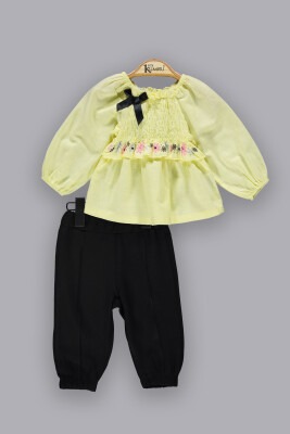 Wholesale 2-Piece Baby Girls Set with Shirt and Pants 6-18M Kumru Bebe 1075-3802 - Kumru Bebe