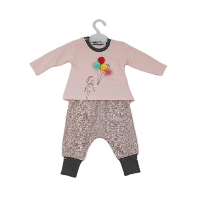 Wholesale 2-Piece Baby Girls Set with Sweat and Pants 3-12M Busra Bebe 1016-VTM-008 - Büşra Bebe (1)