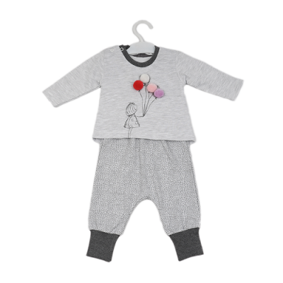 Wholesale 2-Piece Baby Girls Set with Sweat and Pants 3-12M Busra Bebe 1016-VTM-008 - 1