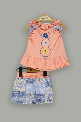 Wholesale 2-Piece Baby Girls Set with Tops and Shorts 3-12M Kumru Bebe 1075-3639 - Kumru Bebe