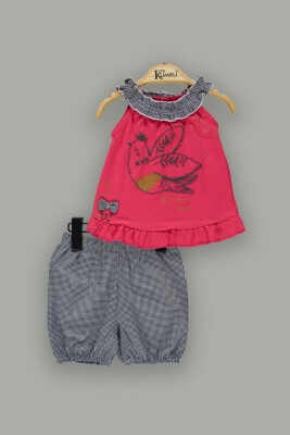Wholesale 2-Piece Baby Girls Sleeveless T-Shirt and Shorts Sets 6-18M Kumru Bebe 1075-3666 Киноварь