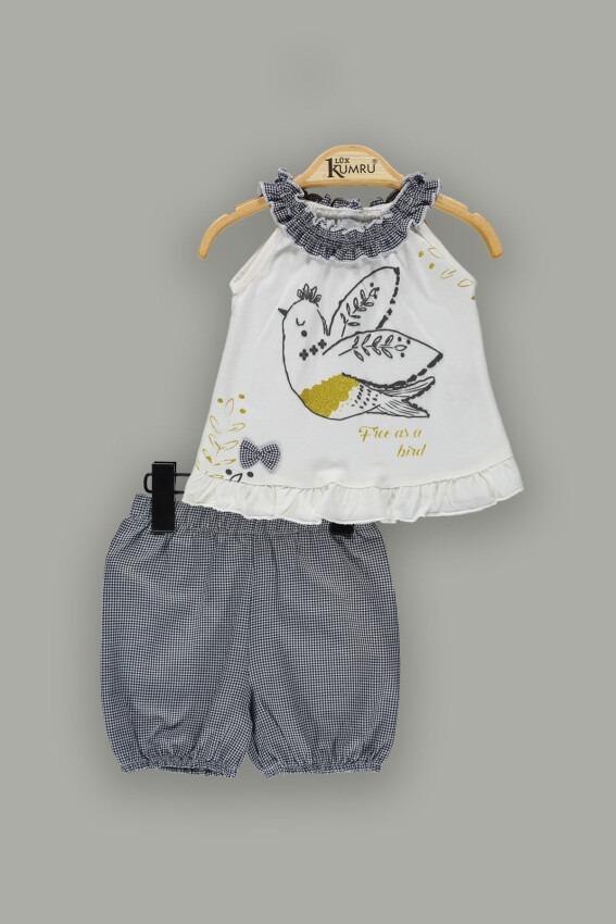 Wholesale 2-Piece Baby Girls Sleeveless T-Shirt and Shorts Sets 6-18M Kumru Bebe 1075-3666 - 2