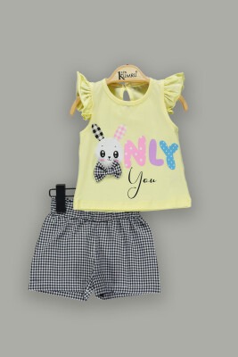 Wholesale 2-Piece Baby Girls T-Shirt And Shorts Set 3-12M 1075-3667 Жёлтый 