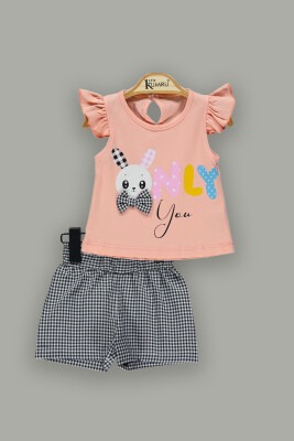 Wholesale 2-Piece Baby Girls T-Shirt And Shorts Set 3-12M 1075-3667 - Kumru Bebe
