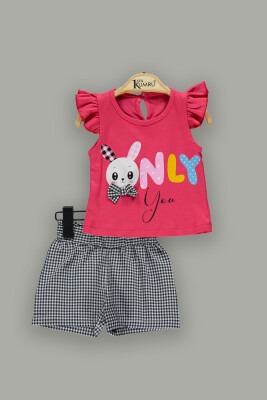 Wholesale 2-Piece Baby Girls T-Shirt And Shorts Set 3-12M 1075-3667 Vermilon