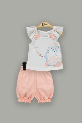 Wholesale 2-Piece Baby Girls T-shirt and Shorts Set 3-12M Kumru Bebe 1075-3622 - Kumru Bebe