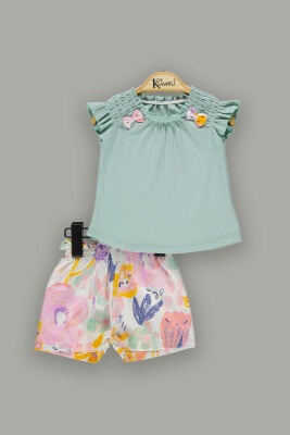 Wholesale 2-Piece Baby Girls T-Shirt Set with Shorts 3-12M Kumru Bebe 1075-3729 - Kumru Bebe (1)