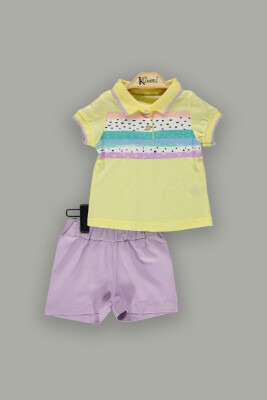 Wholesale 2-Piece Baby Girls T-Shirt Sets with Shorts 6-18M Kumru Bebe 1075-3808 - Kumru Bebe