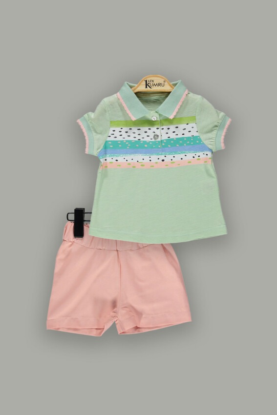 Wholesale 2-Piece Baby Girls T-Shirt Sets with Shorts 6-18M Kumru Bebe 1075-3808 - 2