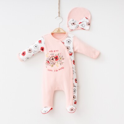 Wholesale 2-Piece Baby Girls with Hat Jumpsuit 0-9M Minizeyn 2014-5578 - 2