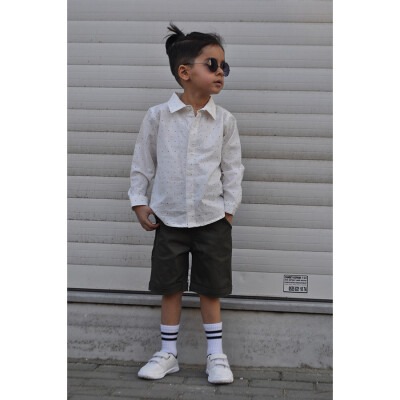 Wholesale 2-Piece Boys Long Sleeve Shirt with Shorts 2-7Y KidsRoom 1031-5551 - KidsRoom