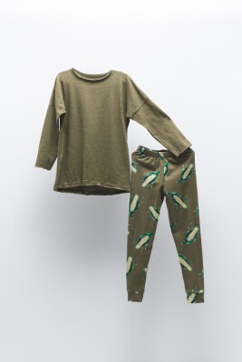 Wholesale 2-Piece Boys Set with Sweat and Sweatpants 6-9Y Moi Noi 1058-MN51053* Хаки 