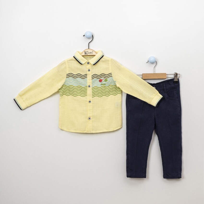 Wholesale 2-Piece Boys Shirt Set With Pants 2-5Y Kumru Bebe 1075-3871 - 1