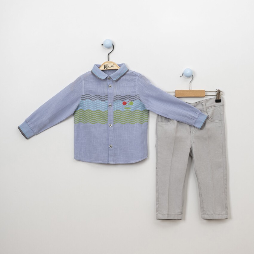 Wholesale 2-Piece Boys Shirt Set With Pants 2-5Y Kumru Bebe 1075-3871 - 5