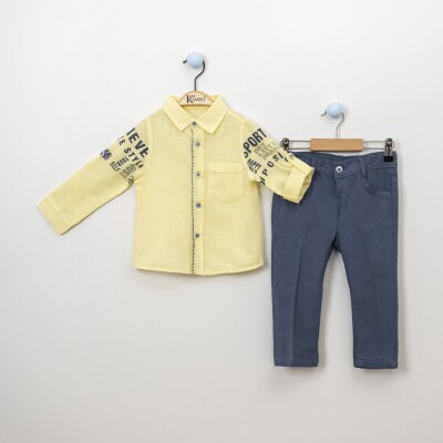 Wholesale 2-Piece Boys Shirt Set With Pants 2-5Y Kumru Bebe 1075-3877 - Kumru Bebe