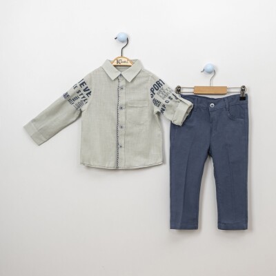 Wholesale 2-Piece Boys Shirt Set With Pants 2-5Y Kumru Bebe 1075-3877 - 2