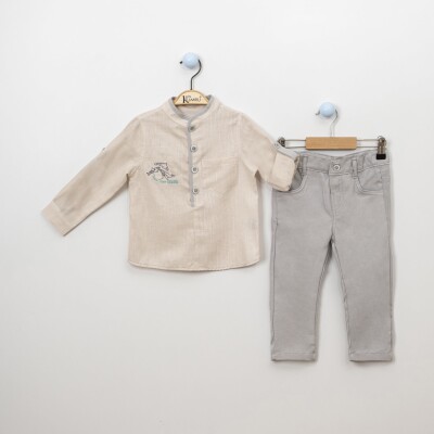 Wholesale 2-Piece Boys Shirt Set With Pants 2-5Y Kumru Bebe 1075-3886 - Kumru Bebe