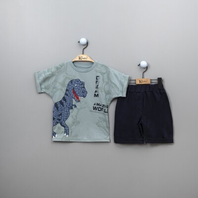Wholesale 2-Piece Boys Shorts Set With T-Shirt 2-5Y Kumru Bebe 1075-3880 - 3