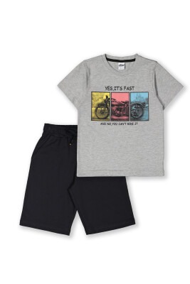 Wholesale 2-Piece Boys Shorts Set with T-shirt 8-14Y Elnino 1025-22154 Gray